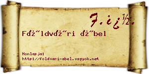 Földvári Ábel névjegykártya