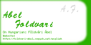 abel foldvari business card